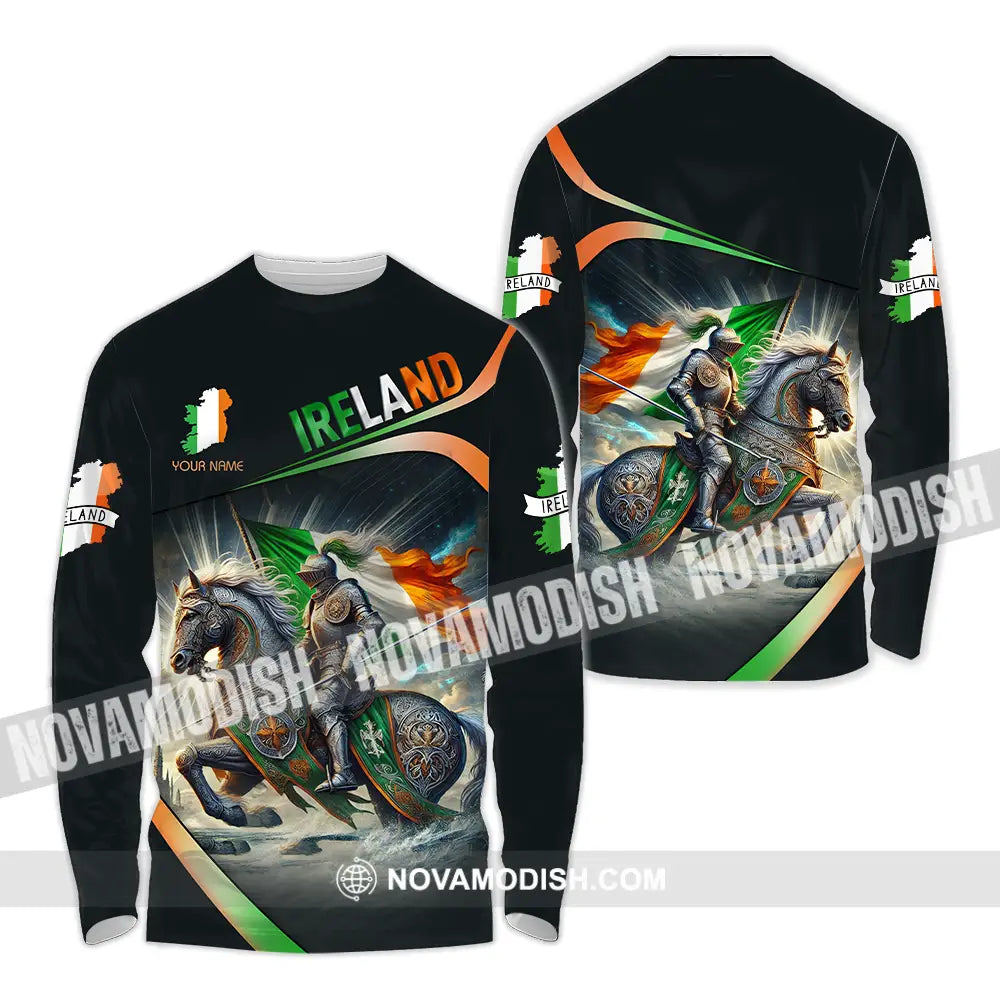 Unisex Shirt - Custom Text Shirt Ireland Long Sleeve Shirt / S T-shirt