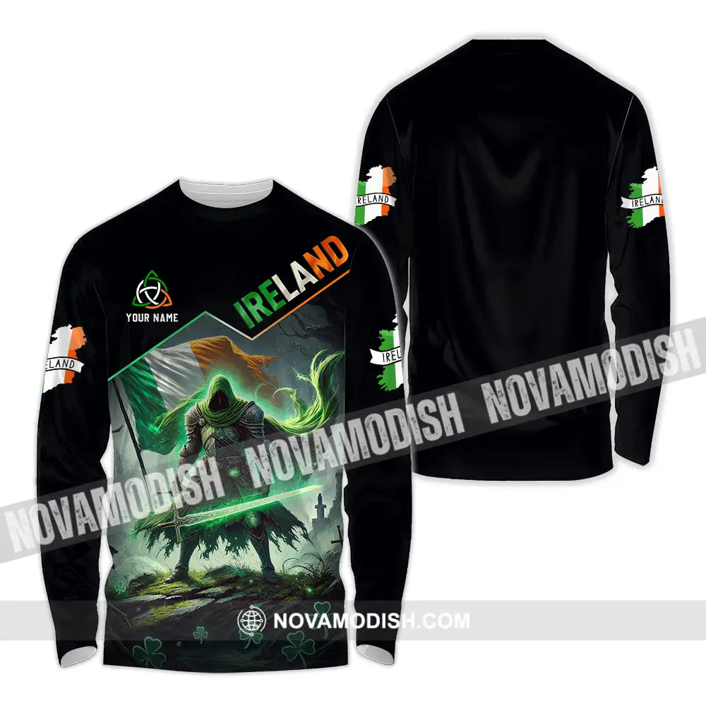 Unisex Shirt - Custom Text Shirt Ireland Long Sleeve Shirt / S T-shirt