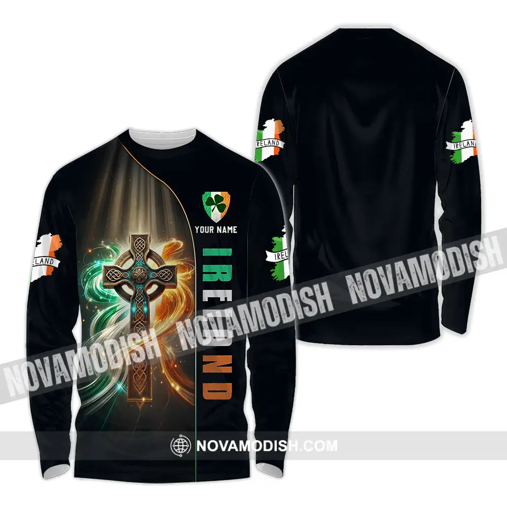 Unisex Shirt - Custom Text Shirt Ireland Long Sleeve Shirt / S T-shirt