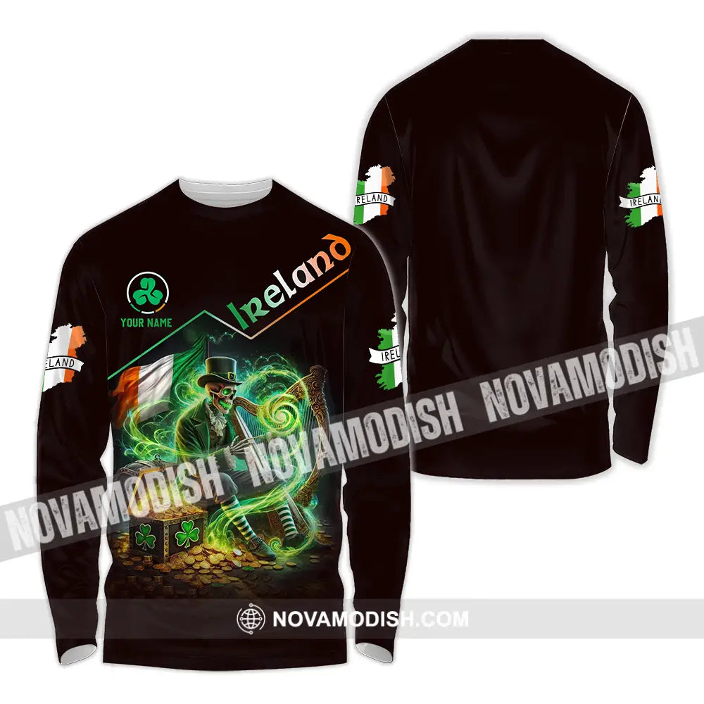 Unisex Shirt - Custom Text Shirt Ireland Long Sleeve Shirt / S T-shirt