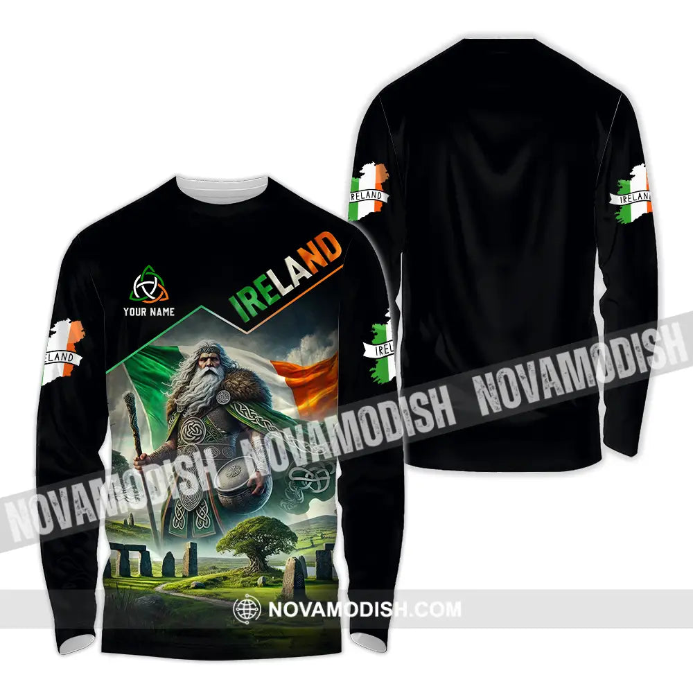 Unisex Shirt - Custom Text Shirt Ireland Long Sleeve Shirt / S T-shirt