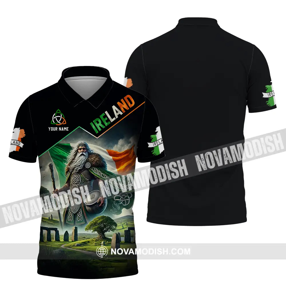 Unisex Shirt - Custom Text Shirt Ireland Polo Shirt / S T-shirt