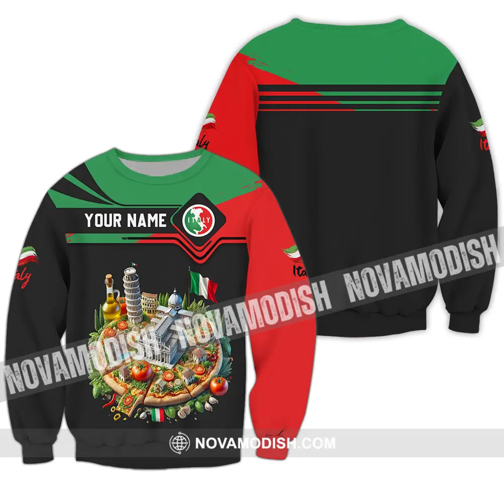 Unisex Shirt - Custom Text Shirt Italy Shirt Long Sleeve / S T-shirt