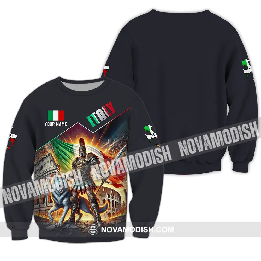 Unisex Shirt - Custom Text Shirt Italy Shirt Long Sleeve / S T-shirt