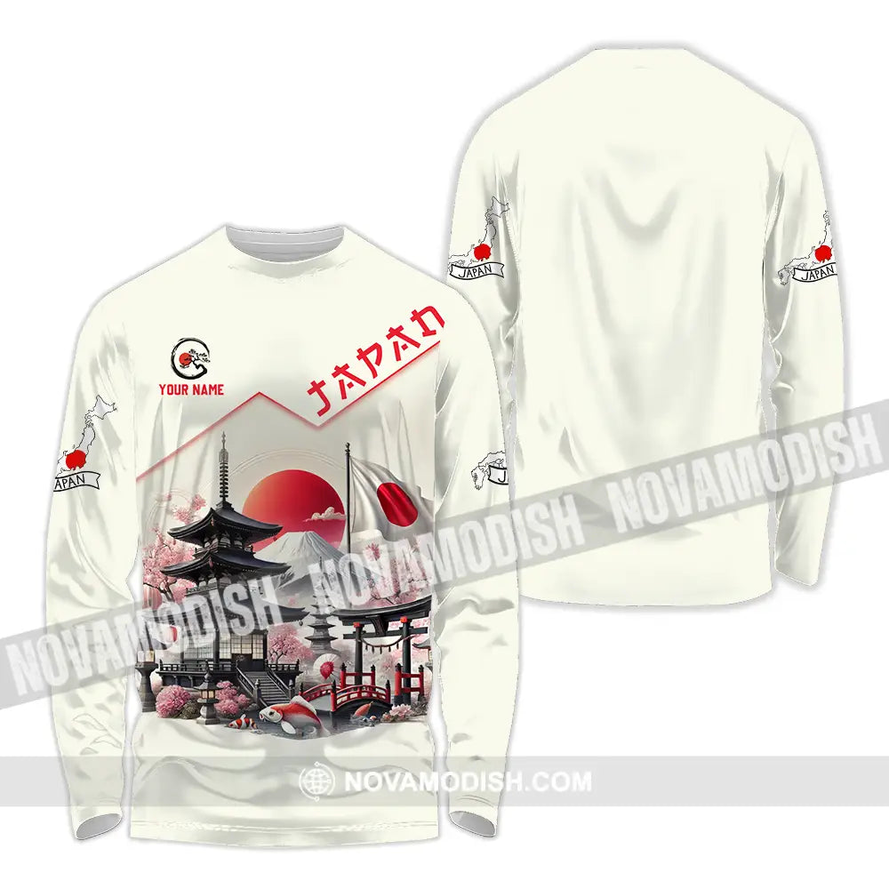 Unisex Shirt - Custom Text Japan Long Sleeve / S T-Shirt