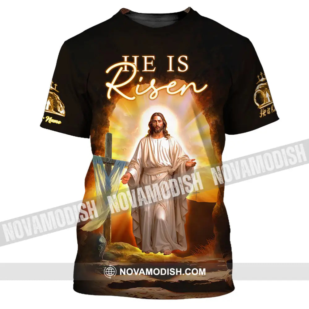 Unisex Shirt - Custom Text Jesus Is Risen T-Shirt / S T-Shirt