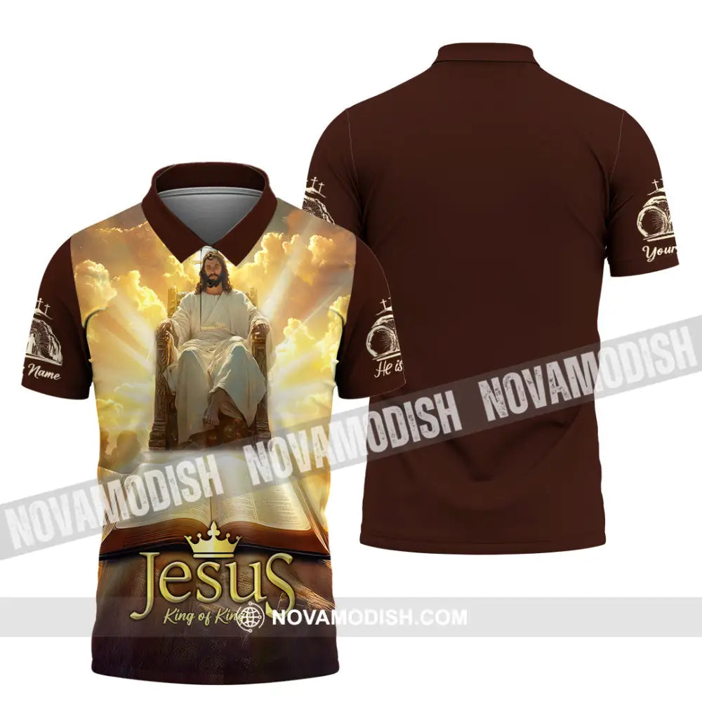 Unisex Shirt - Custom Text Jesus King Of Kings Polo / S T-Shirt