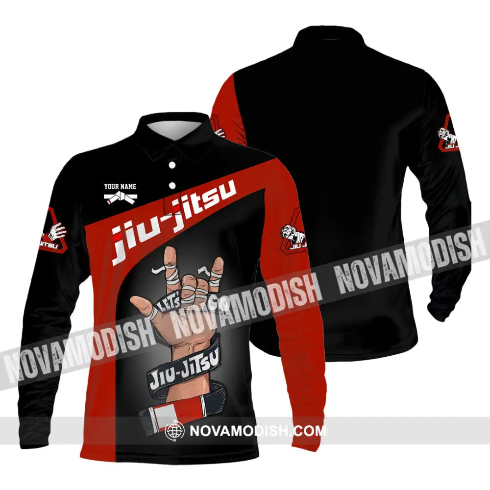 Unisex Shirt - Custom Text Shirt Jiu Jitsu Shirt Long Sleeve Polo / S T-shirt