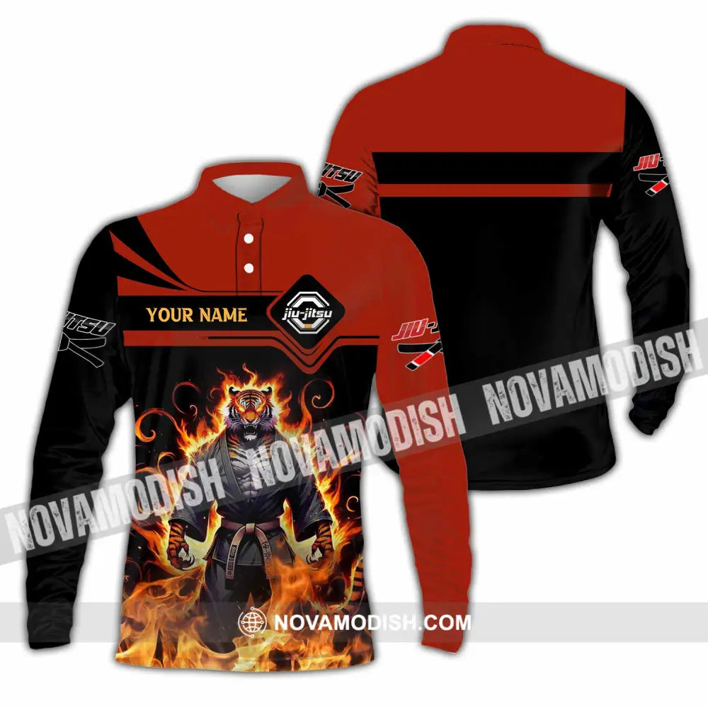 Unisex Shirt - Custom Text Shirt Jiu Jitsu Shirt Long Sleeve Polo / S T-shirt