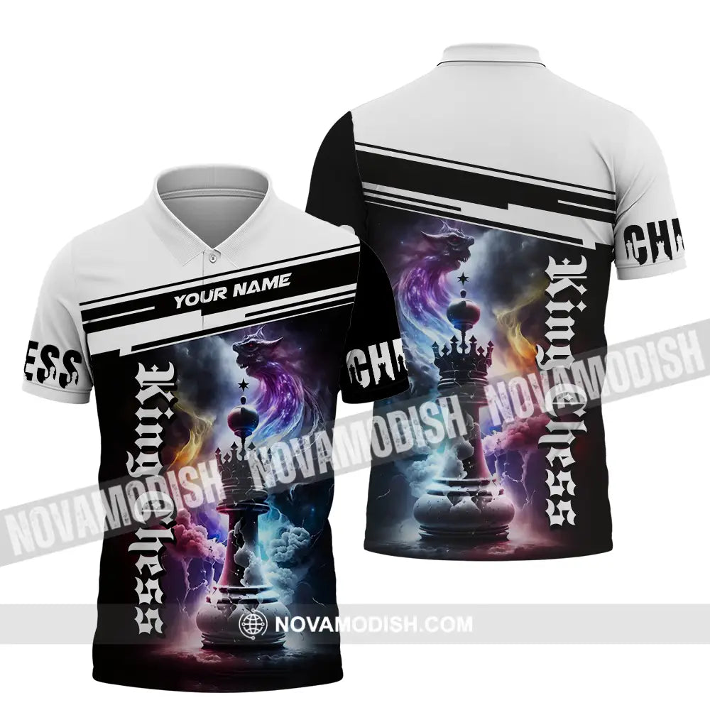 Unisex Shirt - Custom Text Shirt King Chess Polo Shirt / S T-shirt