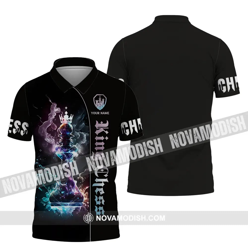 Unisex Shirt - Custom Text Shirt King Chess Polo Shirt / S T-shirt