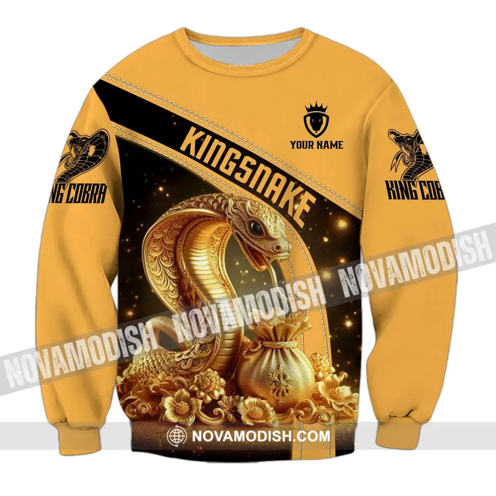 Unisex Shirt - Custom Text King Snake Long Sleeve / S T-Shirt