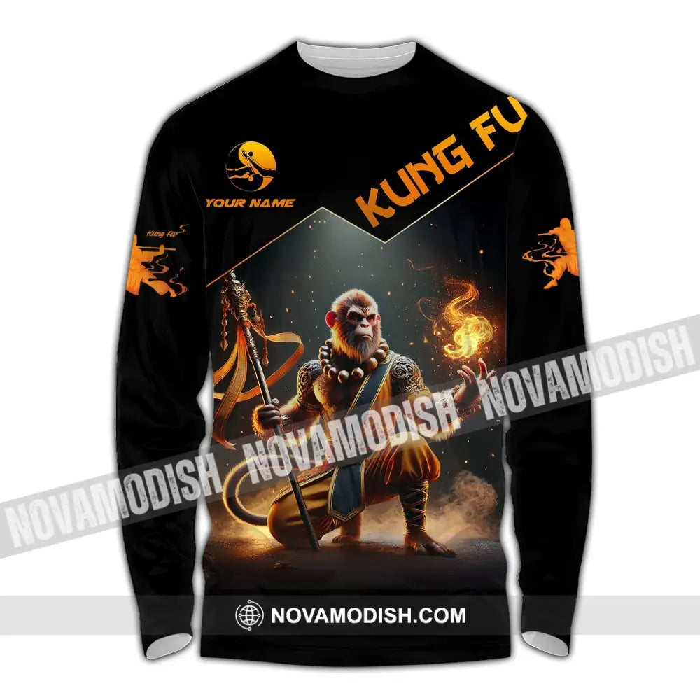 Unisex Shirt - Custom Text Kung Fu Long Sleeve / S T-Shirt