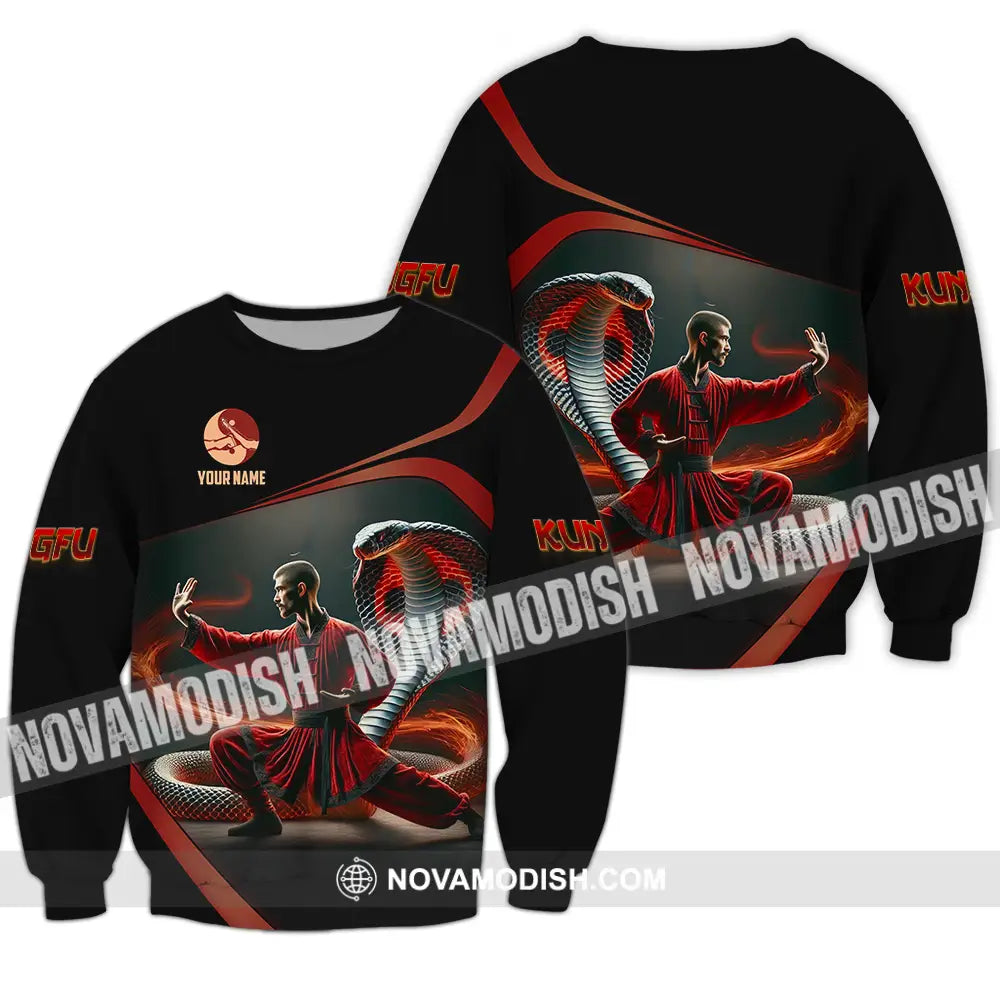 Unisex Shirt - Custom Text Shirt Kungfu Long Sleeve / S T-shirt