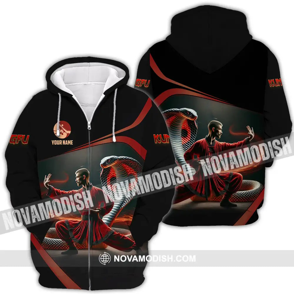 Unisex Shirt - Custom Text Shirt Kungfu Zipper Hoodie / S T-shirt