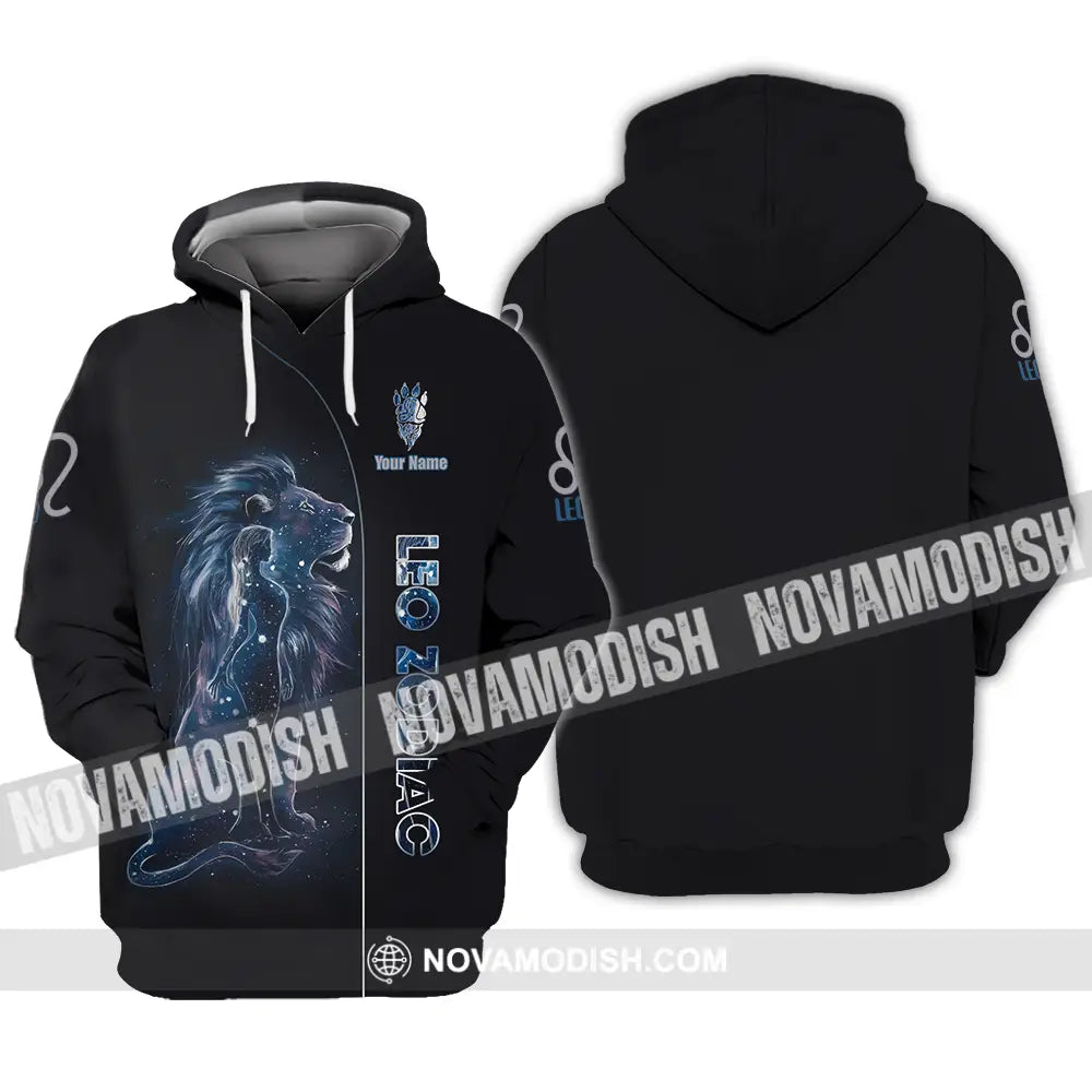 Unisex Shirt - Custom Text Leo Zodiac Hoodie / S T-Shirt