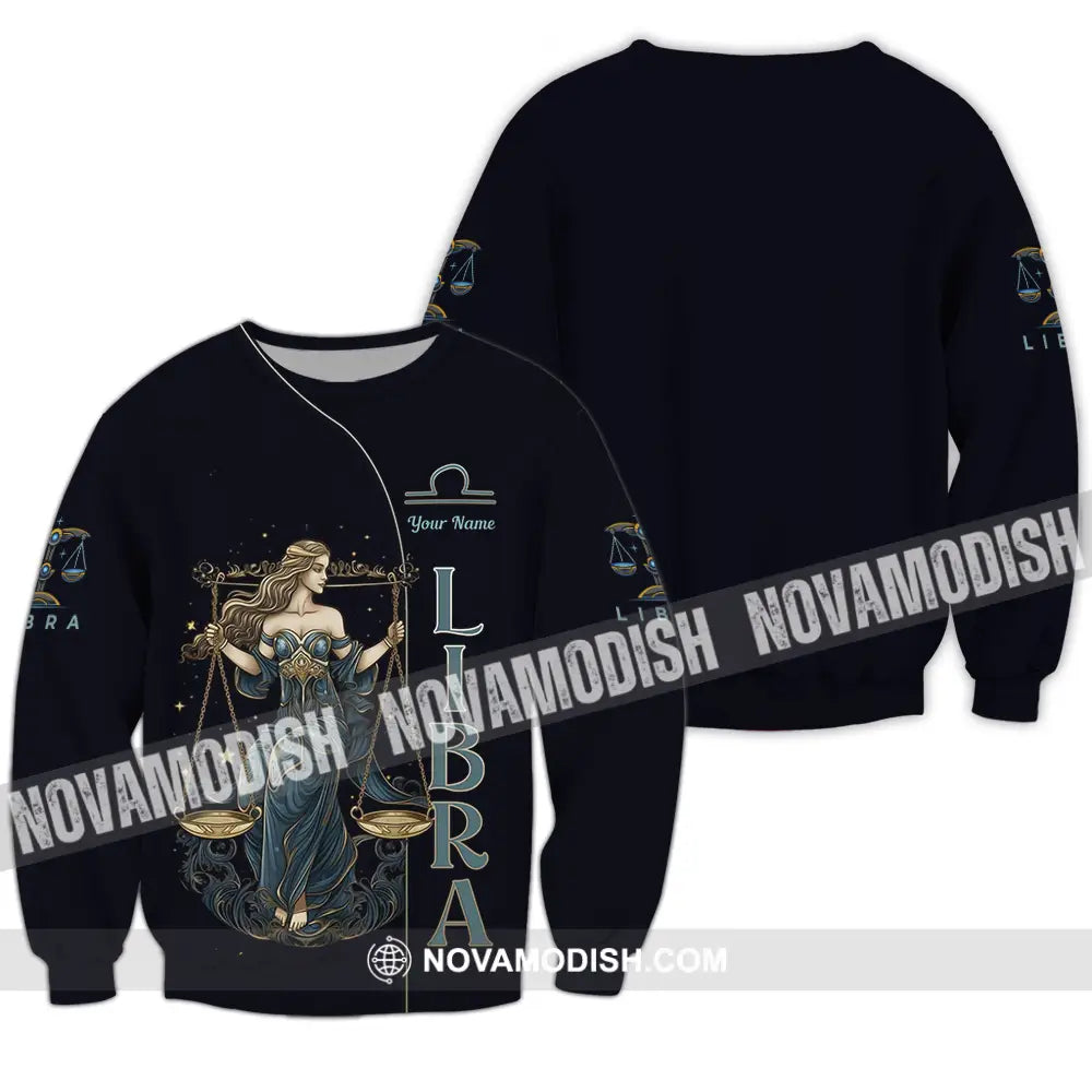 Unisex Shirt - Custom Text Shirt Libra Long Sleeve / S T-shirt