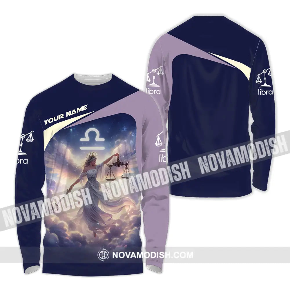 Unisex Shirt - Custom Text Shirt Libra Long Sleeve Shirt / S T-shirt