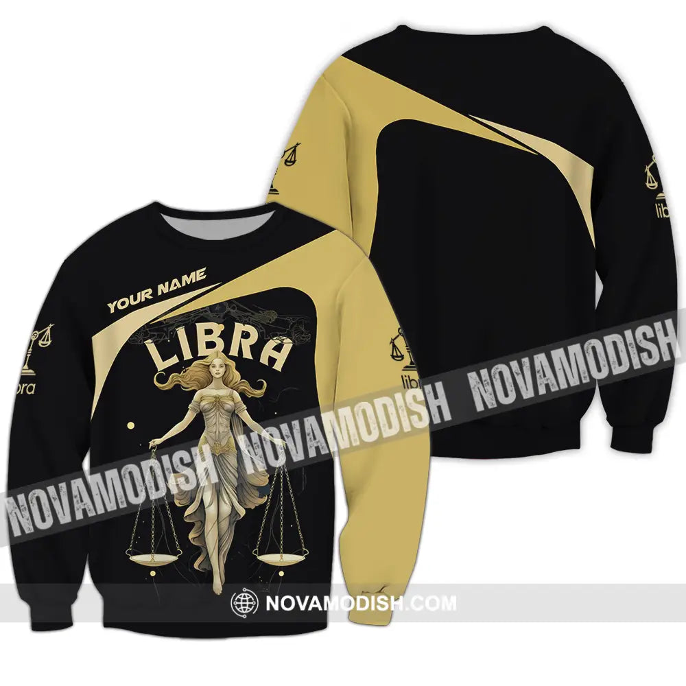 Unisex Shirt - Custom Text Shirt Libra Long Sleeve / S T-shirt