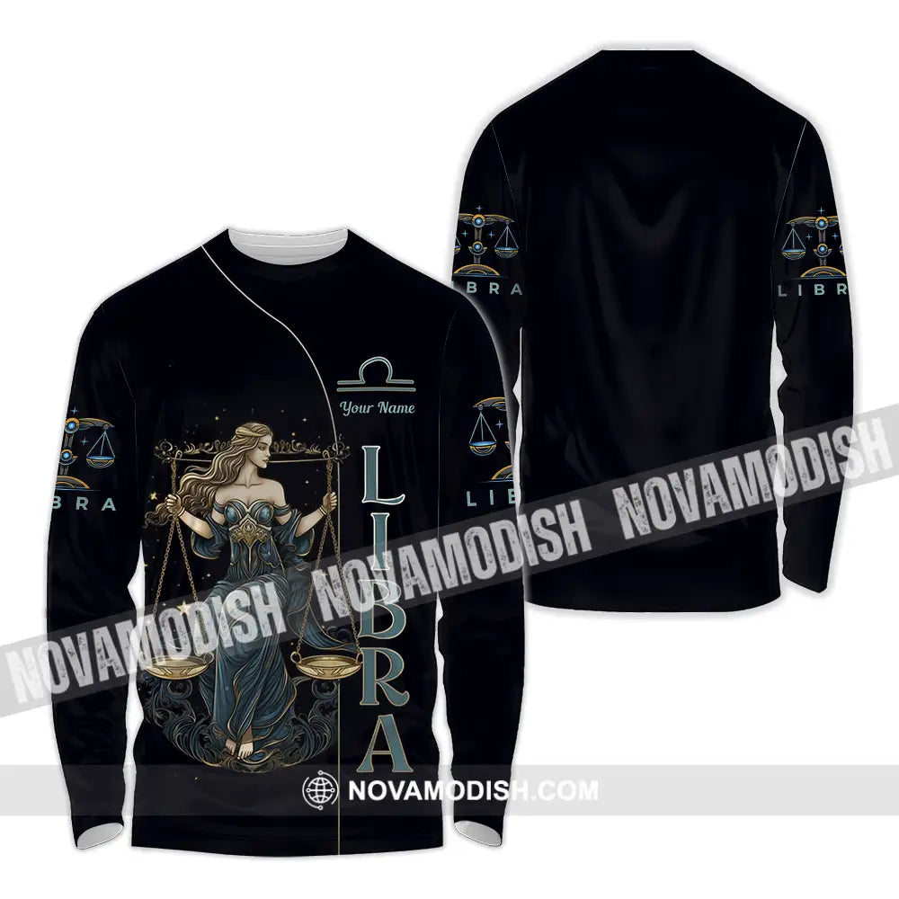 Unisex Shirt - Custom Text Shirt Libra Long Sleeve Shirt / S T-shirt