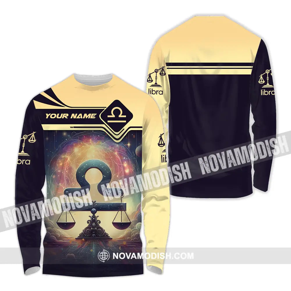 Unisex Shirt - Custom Text Shirt Libra Long Sleeve Shirt / S T-shirt