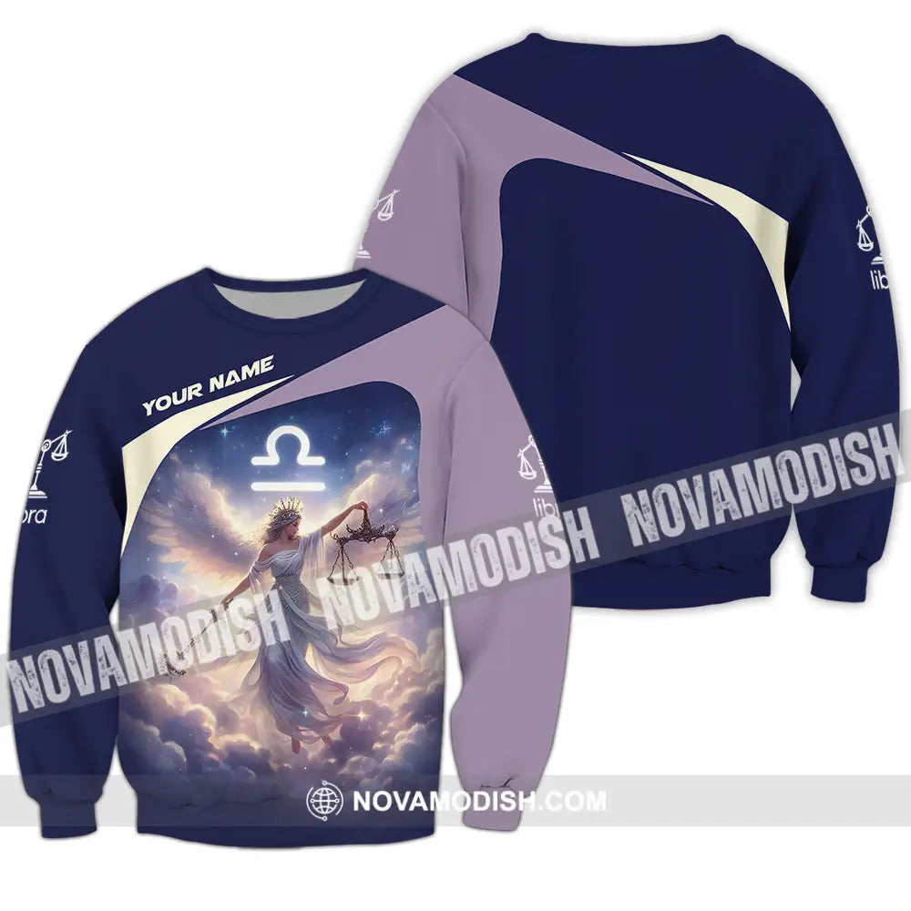 Unisex Shirt - Custom Text Shirt Libra Long Sleeve / S T-shirt