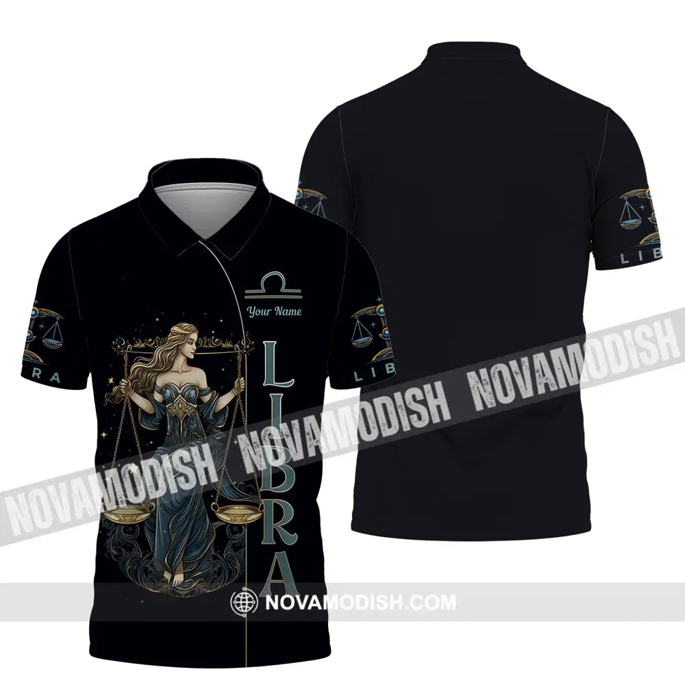 Unisex Shirt - Custom Text Shirt Libra Polo Shirt / S T-shirt