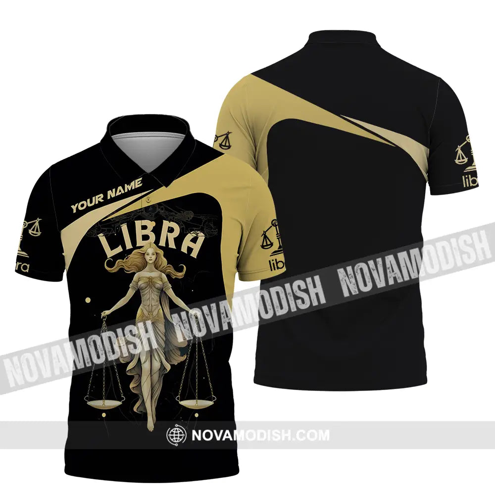 Unisex Shirt - Custom Text Shirt Libra Polo Shirt / S T-shirt