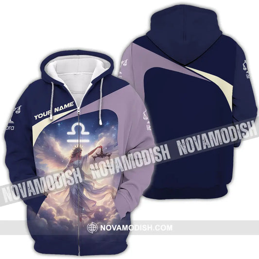 Unisex Shirt - Custom Text Shirt Libra Zipper Hoodie / S T-shirt