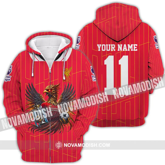 Unisex Shirt - Custom Text Shirt Liverpool Shirt Zipper Hoodie / S T-shirt