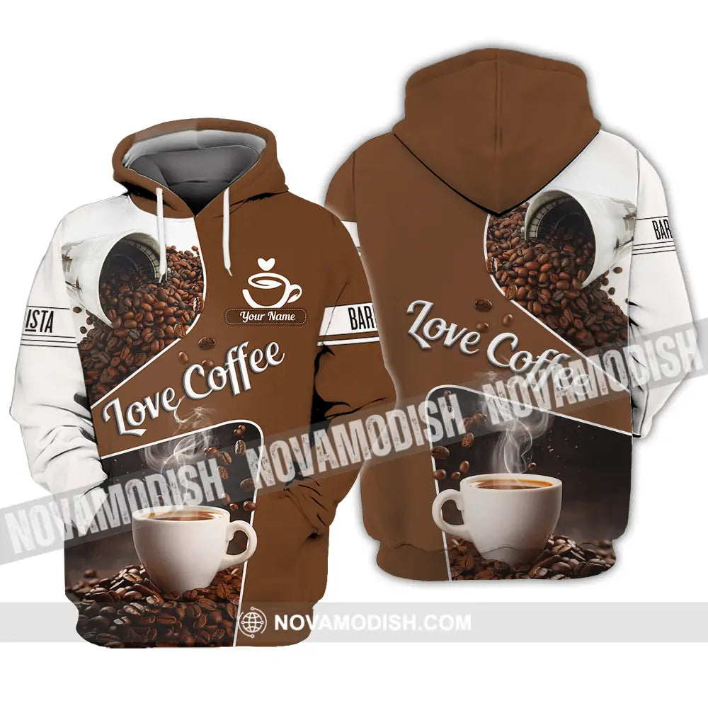 Unisex Shirt - Custom Text Shirt Love Coffee Shirt Hoodie / S T-shirt