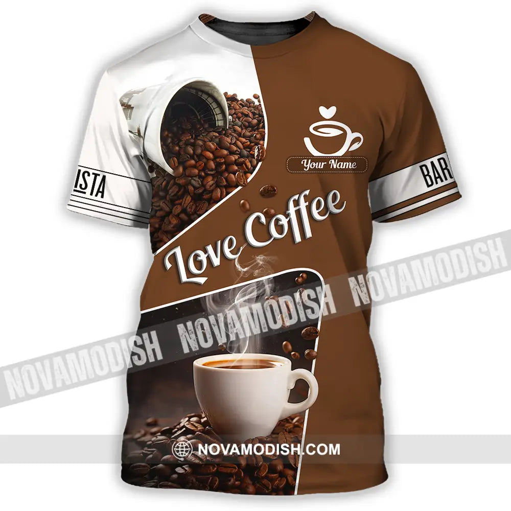 Unisex Shirt - Custom Text Shirt Love Coffee Shirt T-Shirt / S T-shirt