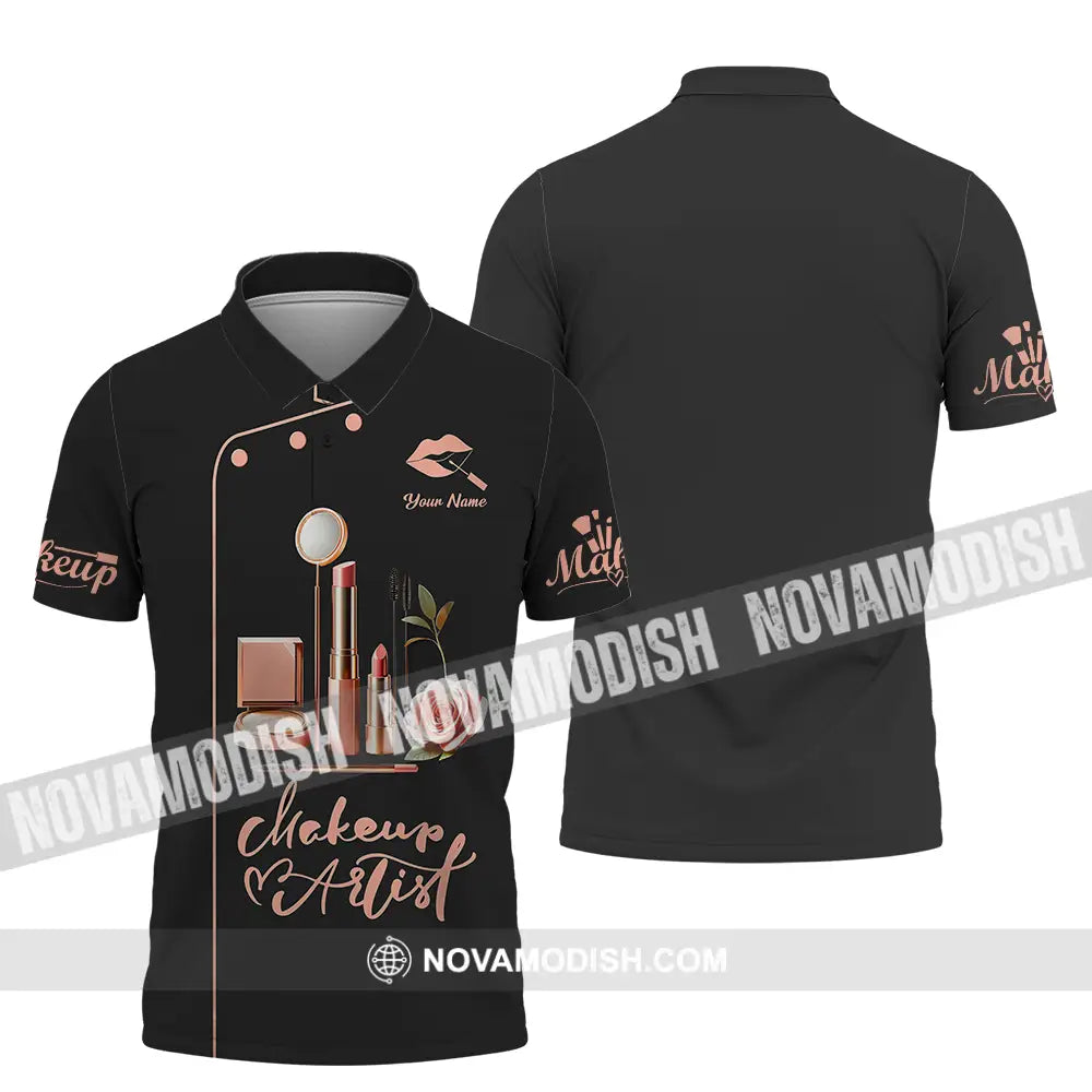 Unisex Shirt - Custom Text Shirt Make Up Artist Shirt Polo Shirt / S T-shirt