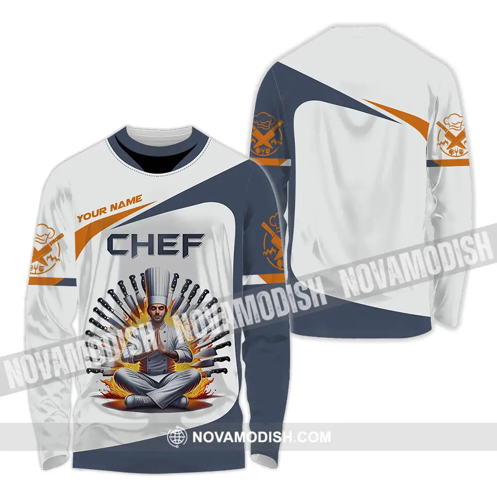 Unisex Shirt - Custom Text Shirt Master Chef Long Sleeve Shirt / S T-shirt