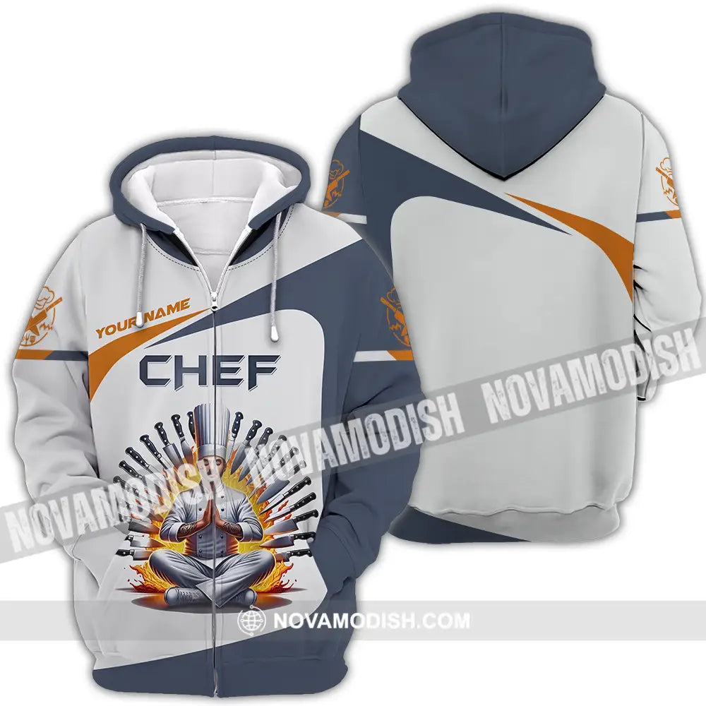 Unisex Shirt - Custom Text Shirt Master Chef Zipper Hoodie / S T-shirt