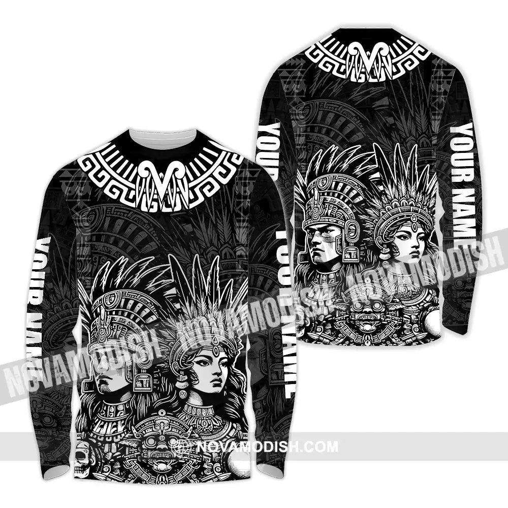 Unisex Shirt - Custom Text Shirt Mexico Aztec Classic Shirt Long Sleeve Shirt / S T-shirt