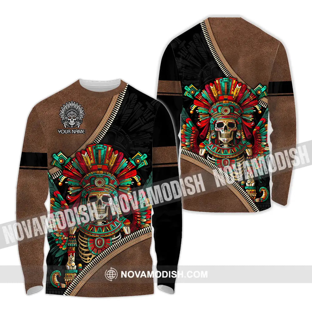 Unisex Shirt - Custom Text Shirt Mexico Aztec Classic Shirt Long Sleeve Shirt / S T-shirt