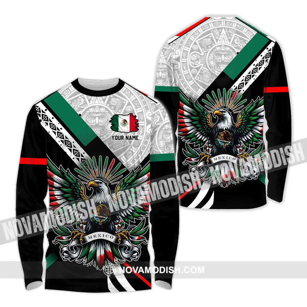 Unisex Shirt - Custom Text Shirt Mexico Aztec Classic Shirt Long Sleeve Shirt / S T-shirt