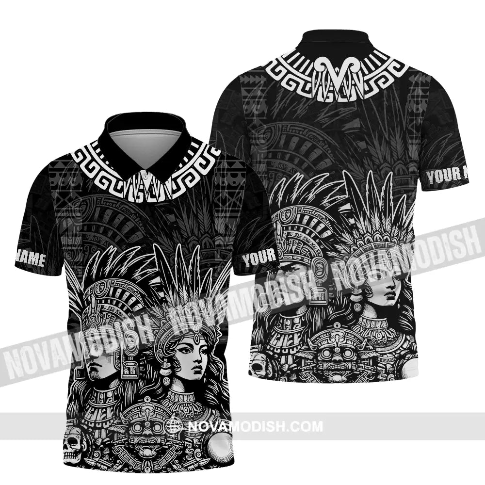 Unisex Shirt - Custom Text Shirt Mexico Aztec Classic Shirt Polo Shirt / S T-shirt