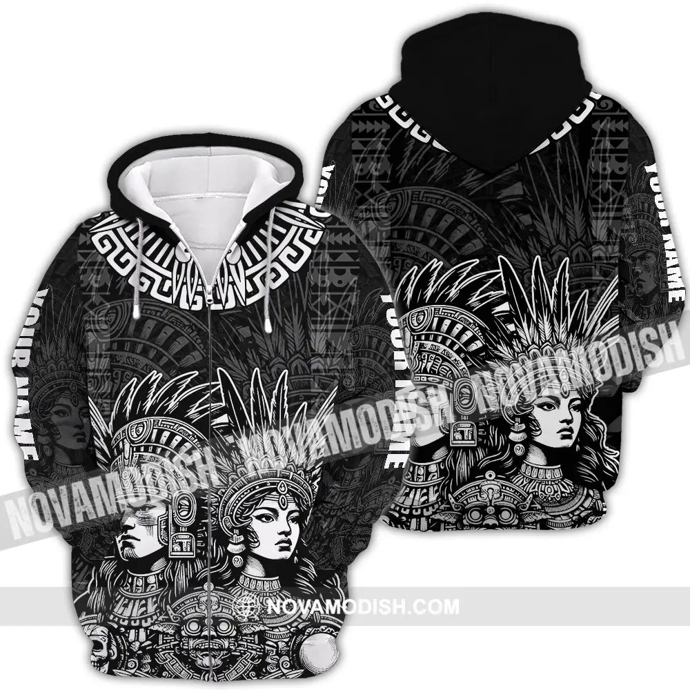Unisex Shirt - Custom Text Shirt Mexico Aztec Classic Shirt Zipper Hoodie / S T-shirt