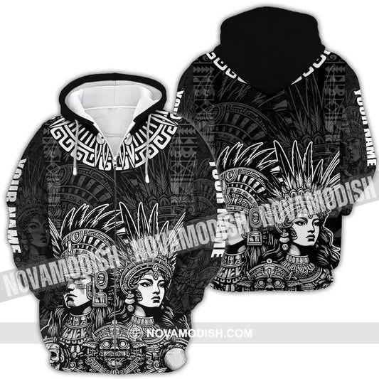 Unisex Shirt - Custom Text Shirt Mexico Aztec Classic Shirt Zipper Hoodie / S T-shirt