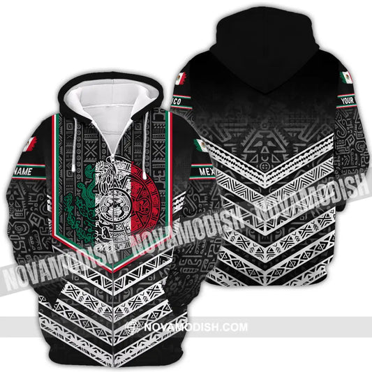 Unisex Shirt - Custom Text Shirt Mexico Aztec Shirt Zipper Hoodie / S T-shirt
