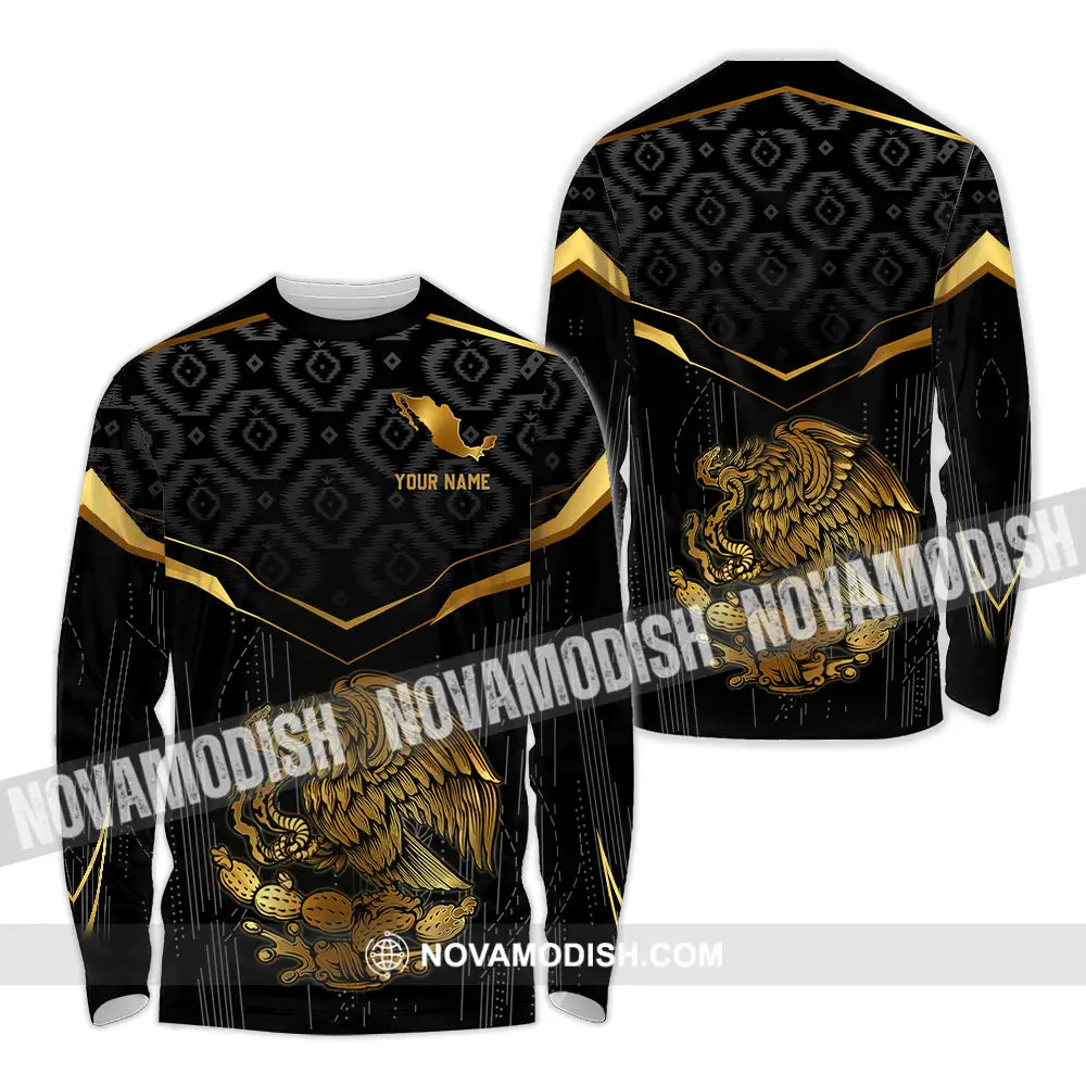 Unisex Shirt - Custom Text Shirt Mexico Fire Graphic Classic Shirt Long Sleeve Shirt / S T-shirt