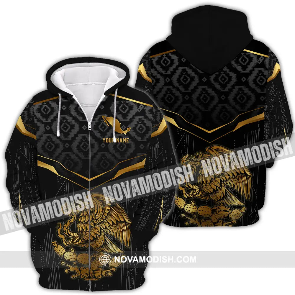 Unisex Shirt - Custom Text Shirt Mexico Fire Graphic Classic Shirt Zipper Hoodie / S T-shirt