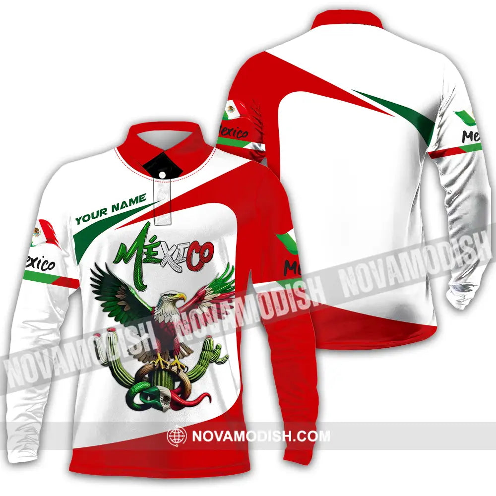 Unisex Shirt - Custom Text Shirt Mexico Shirt Long Sleeve Polo / S T-shirt