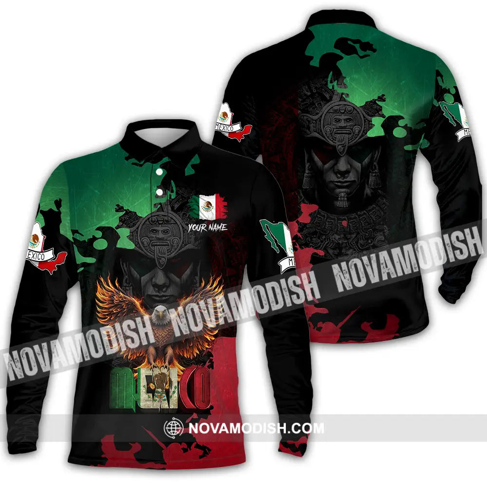 Unisex Shirt - Custom Text Shirt Mexico Shirt Long Sleeve Polo / S T-shirt