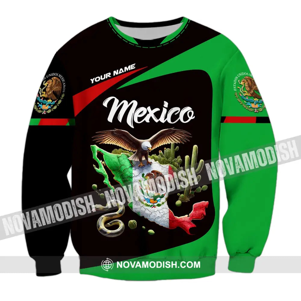 Unisex Shirt - Custom Text Mexico Long Sleeve / S T-Shirt