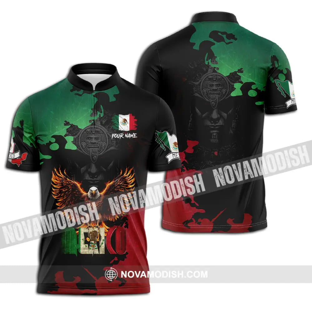 Unisex Shirt - Custom Text Shirt Mexico Shirt Zipper Polo Shirt / S T-shirt