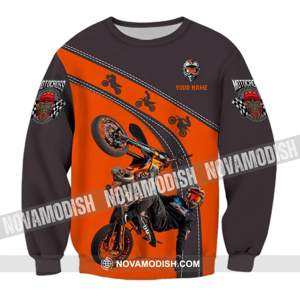 Unisex Shirt - Custom Text Motocross Long Sleeve / S T-Shirt