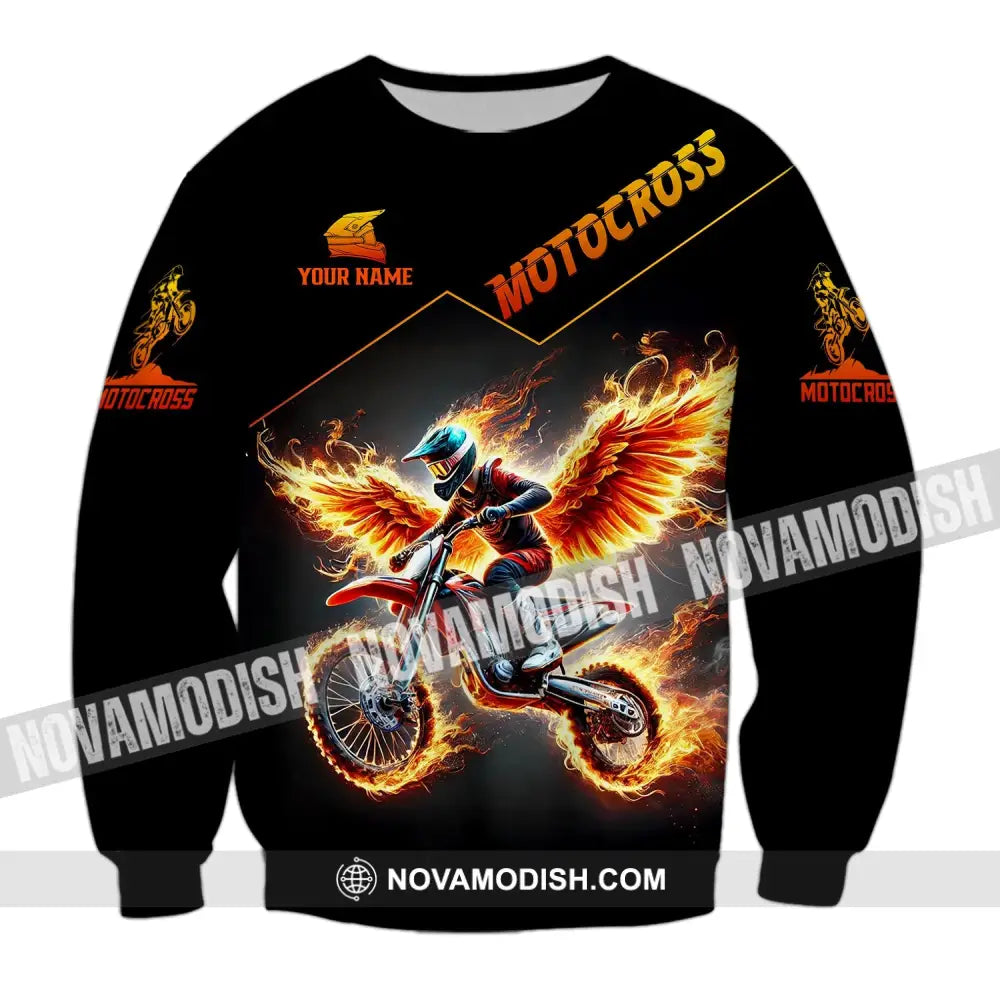 Unisex Shirt - Custom Text Motocross Long Sleeve / S T-Shirt